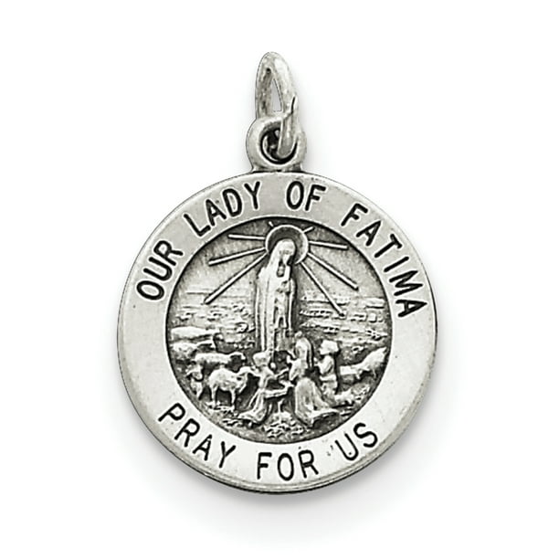 18 Chain Sterling Silver Our Lady of Fatima Pendant 18 Chain Sterling Silver Our Lady of Fatima Pendant